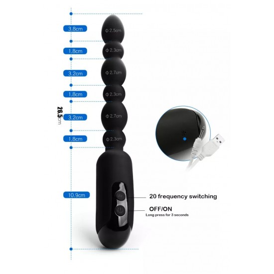 Multi speed Flexible Vibrating Anal Beads - USB Charging Multi speed Flexible Vibrating Anal Beads - USB Charging