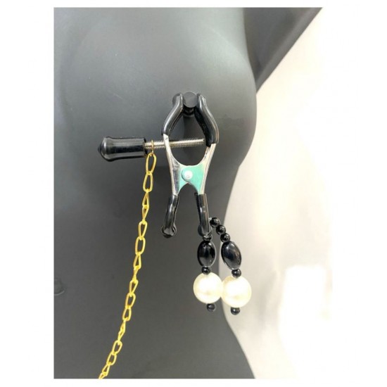 Gold Chain Nipple Clip BDSM for kinky fun and Adult Party