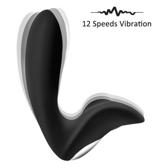 Male Vibrating Prostate Massager with 12 Stimulation Patterns Wireless Remote Control Anal Pleasure