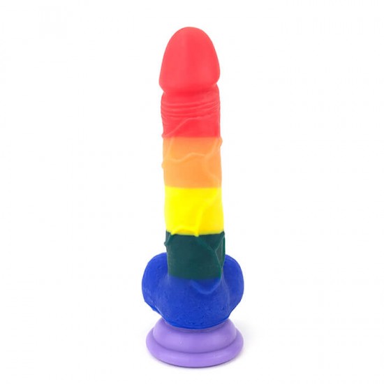 Rainbow Hugecock Dildo Lesbian Sex Toy Rainbow Hugecock Dildo Lesbian Sex Toy