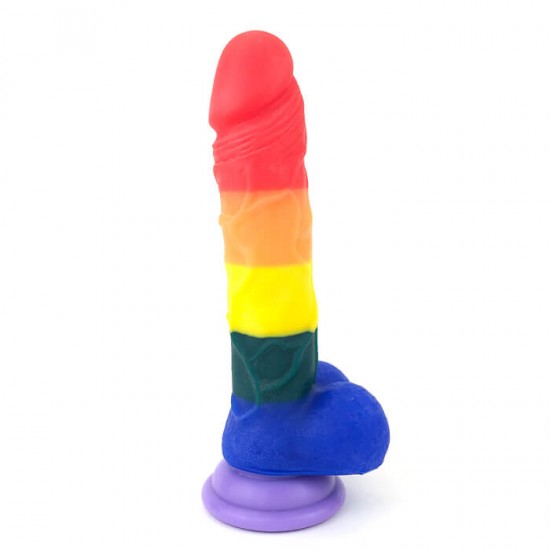 Rainbow Hugecock Dildo Lesbian Sex Toy