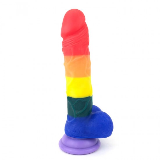 Rainbow Hugecock Dildo Lesbian Sex Toy Rainbow Hugecock Dildo Lesbian Sex Toy