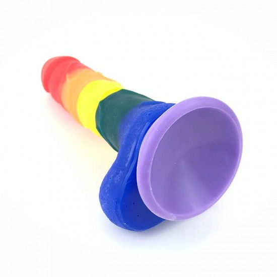 Rainbow Hugecock Dildo Lesbian Sex Toy Rainbow Hugecock Dildo Lesbian Sex Toy