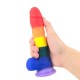 Rainbow Hugecock Dildo Lesbian Sex Toy