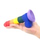 Rainbow Hugecock Dildo Lesbian Sex Toy Rainbow Hugecock Dildo Lesbian Sex Toy