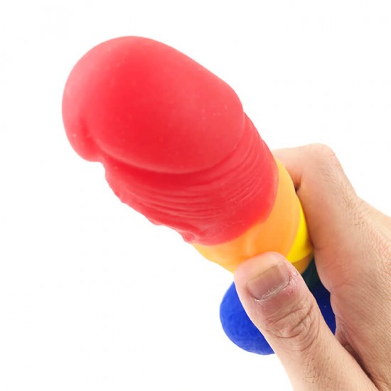 Rainbow Hugecock Dildo Lesbian Sex Toy Rainbow Hugecock Dildo Lesbian Sex Toy
