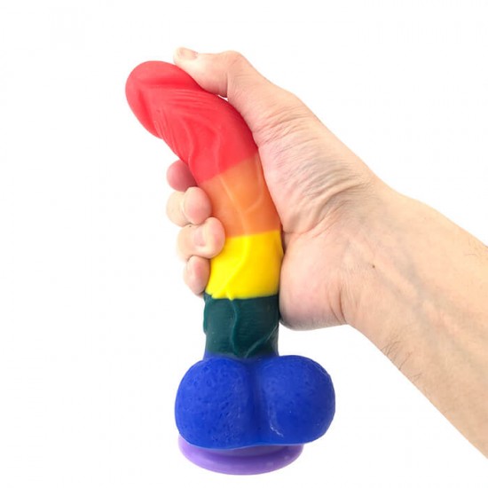 Rainbow Hugecock Dildo Lesbian Sex Toy