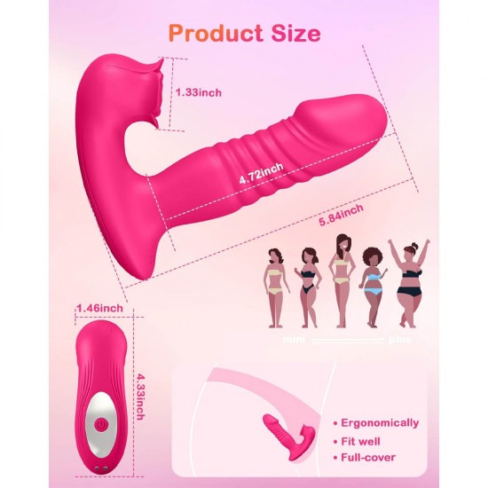 Thrusting Sucking Vibrator Rose Sex Toys for Women