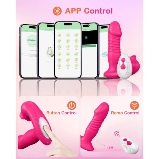 Thrusting Sucking Vibrator Rose Sex Toys for Women