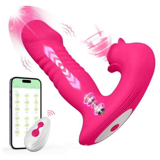 Thrusting Sucking Vibrator Rose Sex Toys for Women