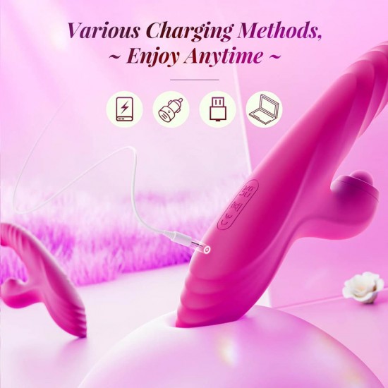 Rabbit Vibrator with 10 Vibrating 7 Thrust Mode with Licking for Women Female and Couples Pleasure Games