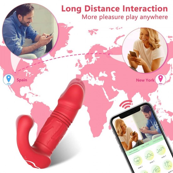 Thrusting G Spot Dildo App＆Remote Control Vibrator Wearable Panty Vibrator for Women