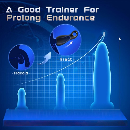 10 Vibrating & 5 Tongue Licking Male Masturbator Penis Trainer Pump with Loop-Handle for Training & Prolong Endurance