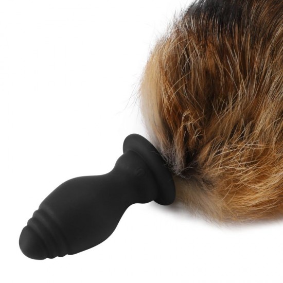 Detachable Vibrating Soft Fox Tail Butt plug Stimulator