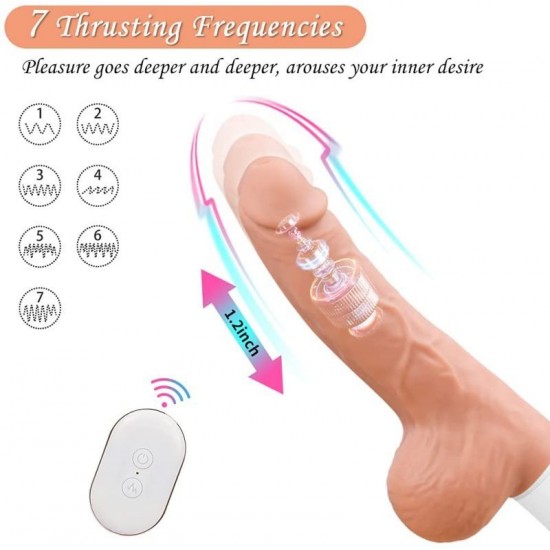 Thrusting Realistic Dildo with 7 Vibrating Modes