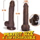 8.7" Wireless Big Black Dildo with 5 Thrusting speeds 10 Vibrating patterns