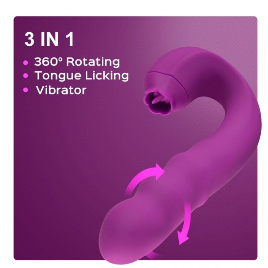 G Spot Vibrator With Rotating Head & Vibrating Tongue