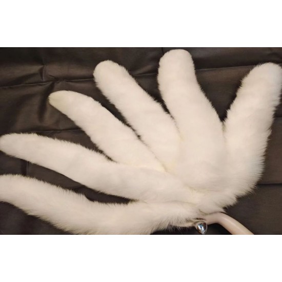 Six tails Fox Tail Cosplay Anime Sexy Cute Animal Furry Mature Fox Tail Butt Plug Real Fox Tail White