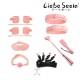 Premium Pink Matching Leather Bondage Set 8 Pieces -BDSM Hand Ankle Cuffs Thigh Cuffs Blindfolder Gag paddle riding crop mattress restraints