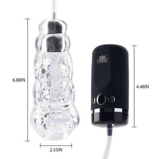 Vibrating Masturbator 10 Frequencies Elastic Transparent Blow Job India