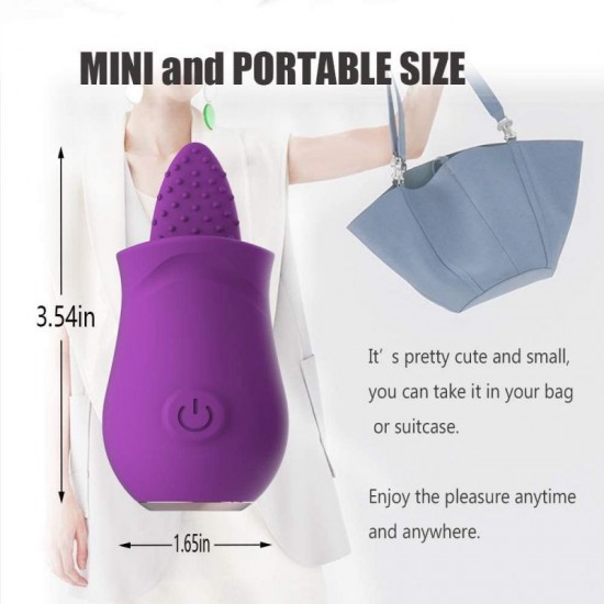 Clitoral Tongue Vibrator with 10 Vibration Modes Mini Licking Clitoris Stimulator Nipple Anus Massager