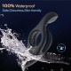 10 Vibration Modes Penis Ring for Men Medical Silicone Waterproof Sex Toys for Adult Couples Black