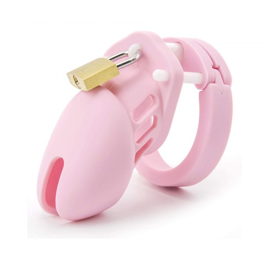 Silicone Cock Cage Chastity Device Pink/Black/Blue/Clear