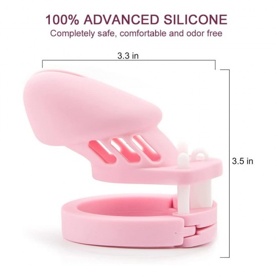 Silicone Cock Cage Chastity Device Pink/Black/Blue/Clear