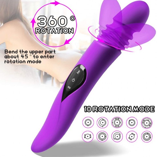 Telescopic G Spot Sex Toys Heating Dual Motor 10 Frequency Vibration USB Rechargeable Female Vibrator India