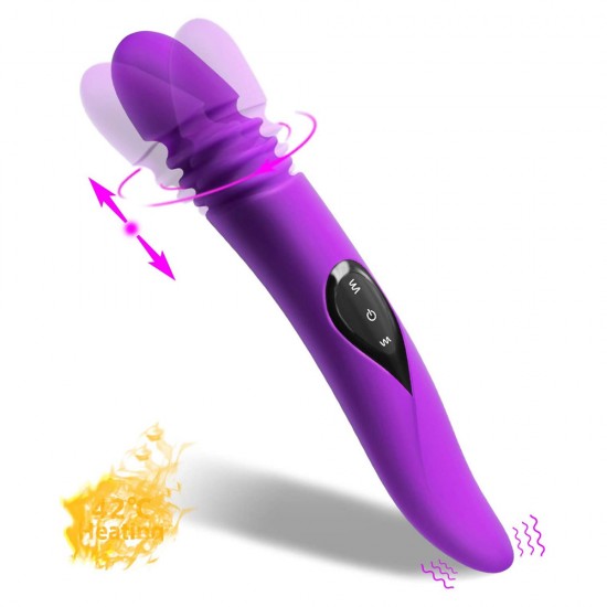 Telescopic G Spot Sex Toys Heating Dual Motor 10 Frequency Vibration USB Rechargeable Female Vibrator India