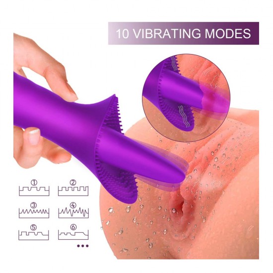 Tongue Vibrator Oral Stimulator Licking 10 Modes Vibe Tickler Nipple Solo Orgasm Vaginal Anal Massager Sex Toy For Women India