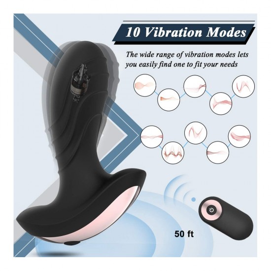 Vibrating Butt Plug Prostate Massager Rechargeable 10 Powerful Remote Control Anal Toys India