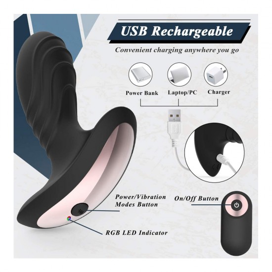 Vibrating Butt Plug Prostate Massager Rechargeable 10 Powerful Remote Control Anal Toys India