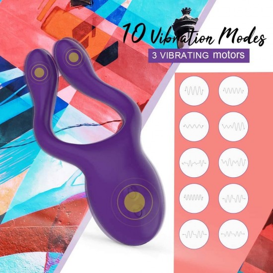 Vibrating Cock Ring India 10 Vibration Modes Waterproof Nipple Massage Couples Play