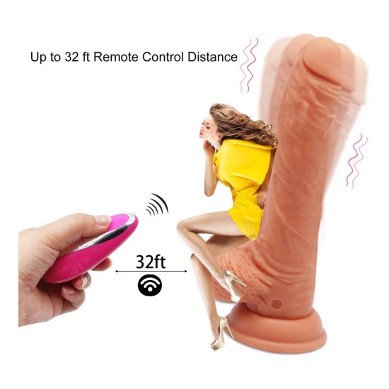 8.3Inch 21CM Vibrating Dildo 360° Rotation 10 Powerful Vibrations Realistic Penis Remote Control Adult Toys India