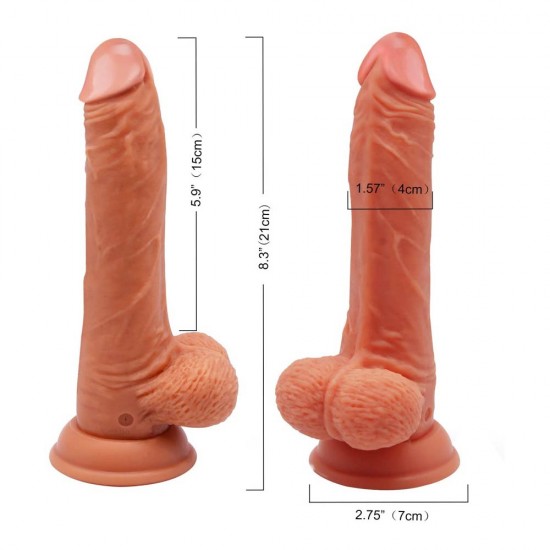 8.3Inch 21CM Vibrating Dildo 360° Rotation 10 Powerful Vibrations Realistic Penis Remote Control Adult Toys India