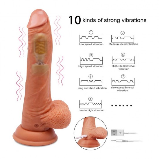 8.3Inch 21CM Vibrating Dildo 360° Rotation 10 Powerful Vibrations Realistic Penis Remote Control Adult Toys India