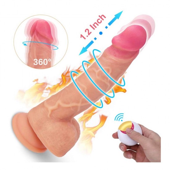 Vibrating Dildo G-Spot 360° Rotation Thrusting Wireless Waterproof 8Inch Sex Toys for Women India