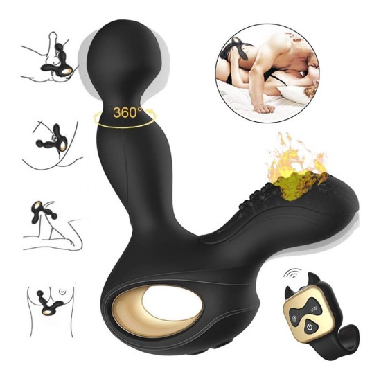 Vibrating Heating Wireless Remote Anal Butt Plug Prostate Massager 3 Speeds Rotating 10 Speeds Vibrating Anal Sex Toy India