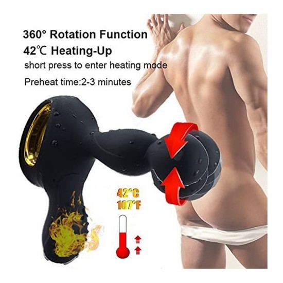 Vibrating Heating Wireless Remote Anal Butt Plug Prostate Massager 3 Speeds Rotating 10 Speeds Vibrating Anal Sex Toy India