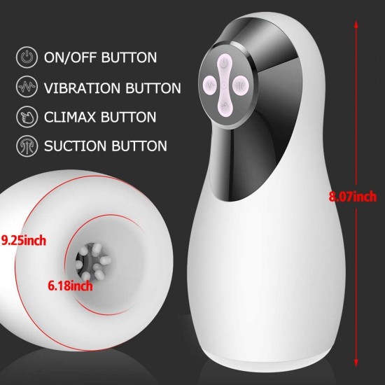 Vibrating Automatic Oral Masturbator 3 Clamping Sucking Modes 10 Vibration