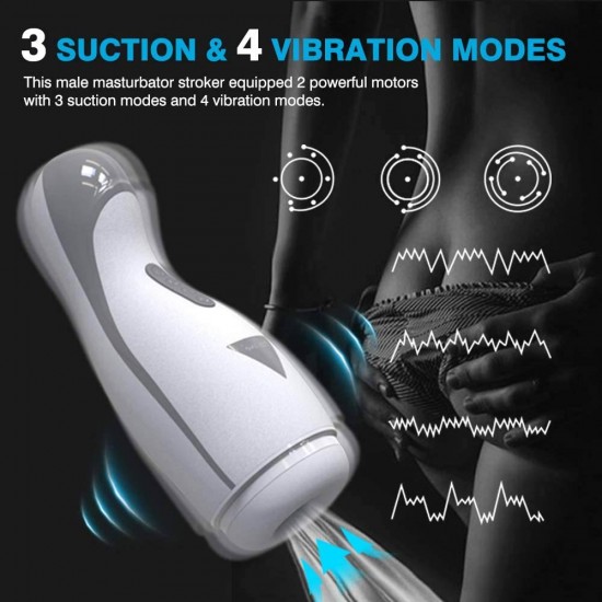 Vibrating Male Masturbator Suction Vibration Heating 3D Realistic Texture Sex Toys for Men India