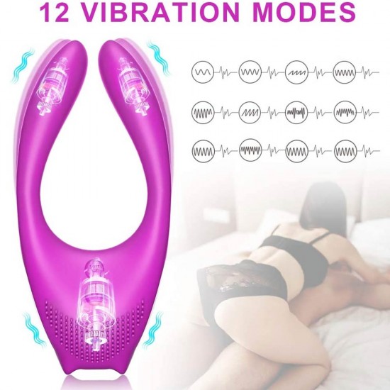 Vibrating Ring Cock Ring Couple Vibrator Penis Clitoral Vibrator with 12 Vibrations Wireless Remote Control Sex Toys India