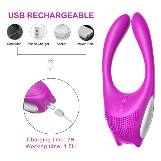 Vibrating Ring Cock Ring Couple Vibrator Penis Clitoral Vibrator with 12 Vibrations Wireless Remote Control Sex Toys India