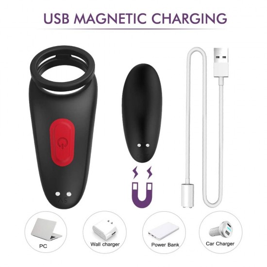 Penis Vibrating Double Ring 9 Vibration Modes Longer Lasting Erections Wireless Remote Control Rechargeable Waterproof Sex Toys India