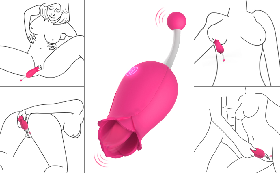 2 In 1 Tongue Stimulator Vaginal Breast Nipple Massager Sex Toy For Women India