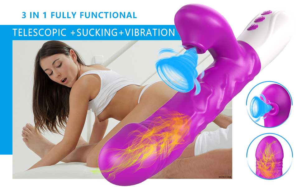 Rabbit Vibrator with 3 Thrusting Rotating 7 Sucking Modes Adult Sex Toys for Women India
