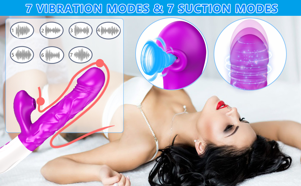 Rabbit Vibrator with 3 Thrusting Rotating 7 Sucking Modes Adult Sex Toys for Women India